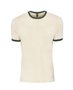 Next Level NL3604 - Men's Premium Fitted Cotton Ringer Tee Natural/ Forest