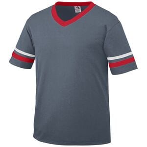 Augusta Sportswear 360 - Sleeve Stripe Jersey Graphite/ Red/ White
