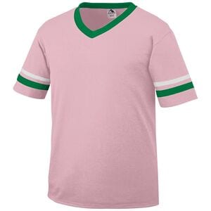 Augusta Sportswear 360 - Sleeve Stripe Jersey Light Pink/ Kelly/ White