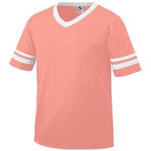 Augusta Sportswear 360 - Sleeve Stripe Jersey Coral/ White
