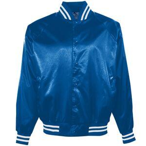 Augusta Sportswear 3610 - Satin Baseball Jacket/Striped Trim Royal/White