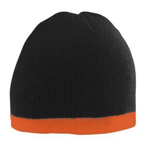 Augusta Sportswear 6820 - Two Tone Knit Beanie Black/Orange