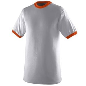 Augusta Sportswear 710 - Ringer T Shirt Athletic Heather/ Orange