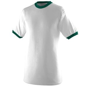 Augusta Sportswear 710 - Ringer T Shirt White/Dark Green