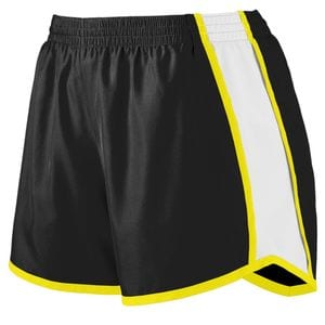 Augusta Sportswear 1266 - Girls Pulse Team Short Black/White/Power Yellow
