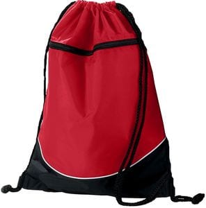 Augusta Sportswear 1920 - Tri Color Drawstring Backpack Red/Black/White
