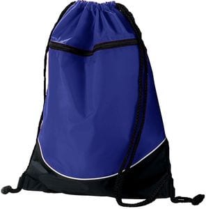 Augusta Sportswear 1920 - Tri Color Drawstring Backpack Purple/Black/White