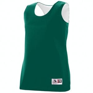 Augusta Sportswear 147 - Ladies Reversible Wicking Tank Dark Green/White