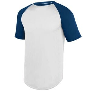 Augusta Sportswear 1509 - Youth Wicking Short Sleeve Baseball Jersey White/Navy