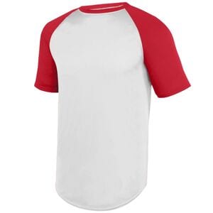 Augusta Sportswear 1509 - Youth Wicking Short Sleeve Baseball Jersey White/Red