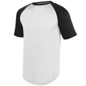 Augusta Sportswear 1509 - Youth Wicking Short Sleeve Baseball Jersey White/Black