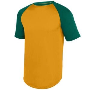 Augusta Sportswear 1509 - Youth Wicking Short Sleeve Baseball Jersey Gold/Dark Green