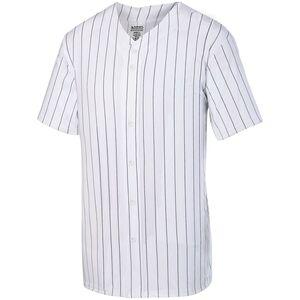 Augusta Sportswear 1685 - Pinstripe Full Button Baseball Jersey White/Black