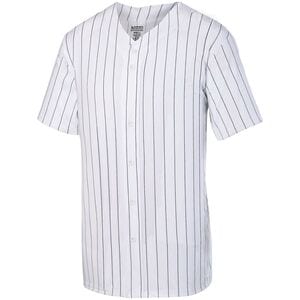 Augusta Sportswear 1686 - Youth Pinstripe Full Button Baseball Jersey White/Black