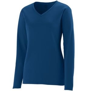 Augusta Sportswear 1788 - Ladies Long Sleeve Wicking T Shirt Navy