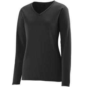 Augusta Sportswear 1788 - Ladies Long Sleeve Wicking T Shirt Black