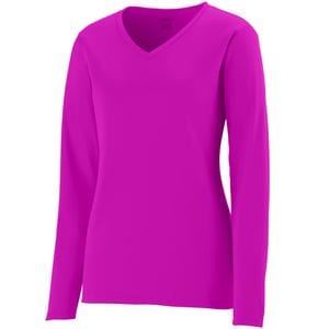 Augusta Sportswear 1788 - Ladies Long Sleeve Wicking T Shirt Power Pink
