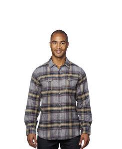 Burnside BN8219 - Adult Snap Flannel Shirt Light Grey