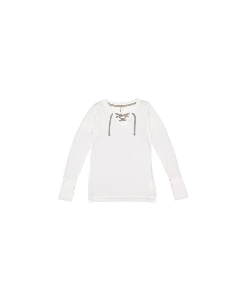 LAT LA3538 - LAT Ladies' Long Sleeve Lace-Up Fine Jersey Tee