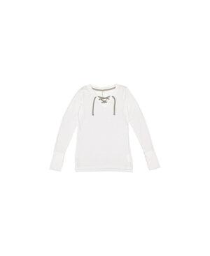 LAT LA3538 - LAT Ladies Long Sleeve Lace-Up Fine Jersey Tee