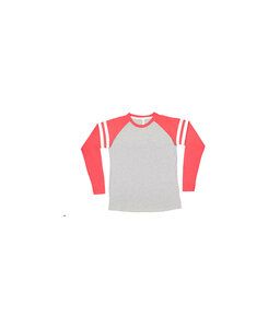 LAT LA6934 - LAT Men's Gameday Mash-Up Long Sleeve Vintage Fine Jersey Tee Vn Hthr/ Vn Red/ Blended White