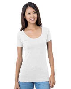 Bayside BA3405 - Youth Wide Scoop Neck T-Shirt White