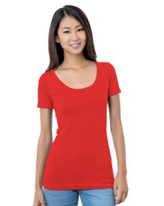 Bayside BA3405 - Youth Wide Scoop Neck T-Shirt Red