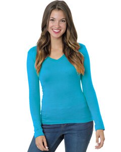 Bayside BA3415 - Youth Long-Sleeve V-Neck T-Shirt Turquoise