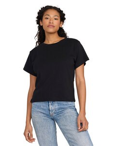 US Blanks US531OR - Ladies Organic Baby Rib Crop T-Shirt Black
