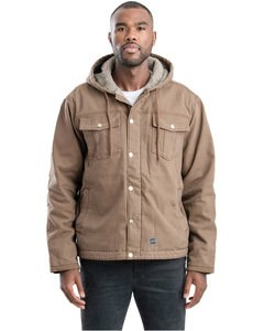 Berne HJ57 - Men's Vintage Washed Sherpa-Lined Hooded Jacket Driftwood