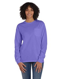 ComfortWash by Hanes GDH250 - Unisex Garment-Dyed Long-Sleeve T-Shirt with Pocket Lavender