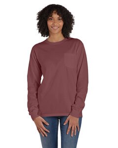 ComfortWash by Hanes GDH250 - Unisex Garment-Dyed Long-Sleeve T-Shirt with Pocket Cayenne