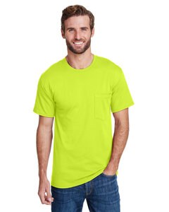 Hanes W110 - Adult Workwear Pocket T-Shirt Safety Green