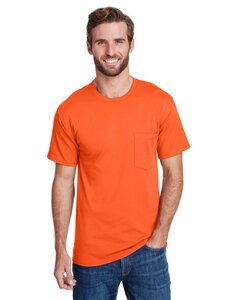Hanes W110 - Adult Workwear Pocket T-Shirt Safety Orange