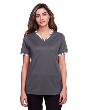 Devon & Jones DG20CW - CrownLux Performance® Ladies Plaited Tipped V-Neck Top