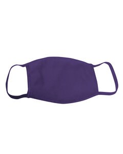 Bayside 1900BY - Adult Cotton Face Mask Made in USA Purple