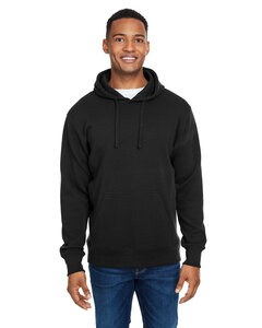 J. America JA8706 - Ripple Fleece Pulllover Hooded Sweatshirt Black