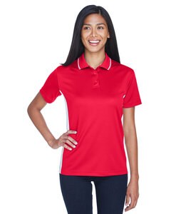 UltraClub 8406L - Ladies Cool & Dry Sport Two-Tone Polo Red/White