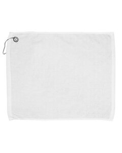 Carmel Towel Company C1625GH - Golf Towel with Grommet and Hook White