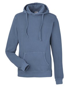 J. America 8730JA - Unisex Pigment Dyed Fleece Hooded Sweatshirt Denim