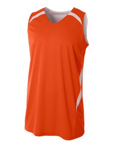 A4 N2372 - Adult Performance Double Reversible Basketball Jersey Orange/White