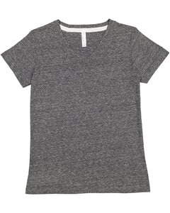 LAT 3591 - Ladies V-Neck Harborside Melange Jersey T-Shirt Smoke Melange