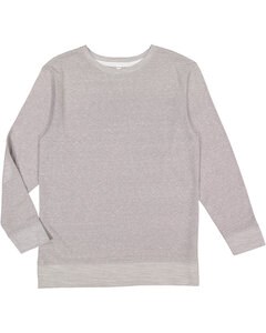 LAT 6965 - Adult Harborside Melange French Terry Crewneck with Elbow Patches Gray Melange