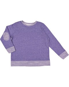 LAT LA2279 - Youth French Terry Long Sleeve Crewneck Sweatshirt Purple Melange