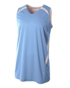 A4 NB2372 - Youth Performance Double/Double Reversible Basketball Jersey Light Blue/Wht