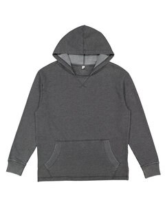 LAT 6936 - Adult Vintage Wash Fleece Hooded Sweatshirt Washed Black