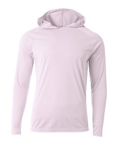 A4 N3409 - Men's Cooling Performance Long-Sleeve Hooded T-shirt White