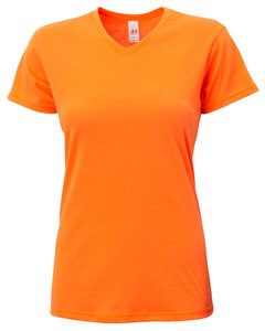 A4 NW3013 - Ladies Softek V-Neck T-Shirt Safety Orange