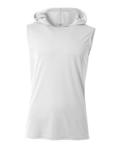 A4 NB3410 - Youth Sleeveless Hooded T-Shirt White