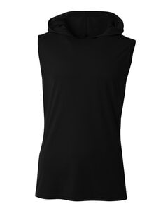 A4 NB3410 - Youth Sleeveless Hooded T-Shirt Black